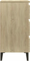vidaXL - Nachtkastjes - 2 - st - met - metalen - poten - 40x35x69 - cm - sonoma - eiken