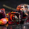 HOT Games Dobbelstenen Set - Dinosaurus Ei 7 delig - Kunststof - Oranje Rood Zwart (7 stuks)