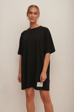NA-KD Patch Detail T-Shirt Dress - Dames Jurk - Katoen - Maat L