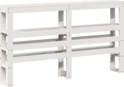 vidaXL - Hoofdbord - met - schappen - 150 - cm - massief - grenenhout - wit