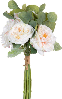 Boeket Wit Groen Rozen 20 x 23 x 41 cm