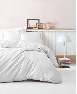 Satin King - Dekbedovertrekset - 100% katoensatijn - 240 x 220 cm + 2 kussenslopen 60 x 60 cm - Wit (2 stuks)