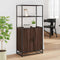 vidaXL - Hoge - kast - 68x35x139 - cm - bewerkt - hout - en - metaal - bruin - eikenkleur