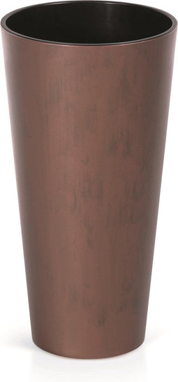Prosperplast - Bloempot Hoog Rond Tubus Slim - Kunststof Lichtgewicht Weersbestendig Corten 40cm