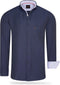 Cappuccino Italia - Heren Overhemden Regular Fit Overhemd Navy - Blauw - Maat 3XL