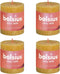 Bolsius Stompkaarsen Shine 4 st rustiek 80x68 mm honinggeel