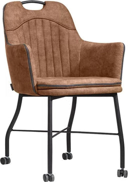 Stoel Floria met wielen - Cognac