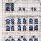 Thea Gouverneur - Borduurpakket met telpatroon - 552A - Voorgesorteerde DMC Garens - Delfts Blauwe Huisjes - Aida - 27 cm x 11 cm - DIY Kit