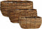 Mica Decorations Mand Santo - 39x27x17 cm - Zeegras - Bruin- Set van 3