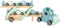 Small Foot - Houten Vrachtwagen Transporter Chicago - 9dlg met sportwagens - Groen blauw naturel hout