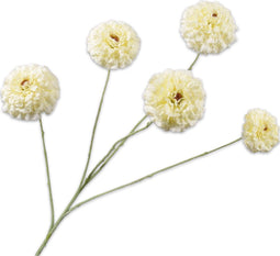 Silk-ka Kunstbloem-Zijden Bloem Tagetes Tak Crème 91 cm