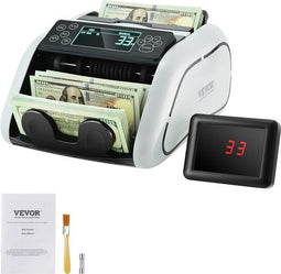 VEVOR Geldtelmachine - Bankbiljettenteller - UV MG IR DD Valsgelddetectie - Grijs