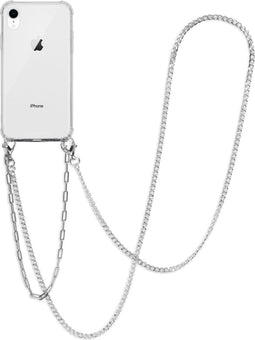 iMoshion Hoesje Geschikt voor iPhone Xr Hoesje Met Koord - iMoshion Backcover met koord + armband - Ketting - Transparant