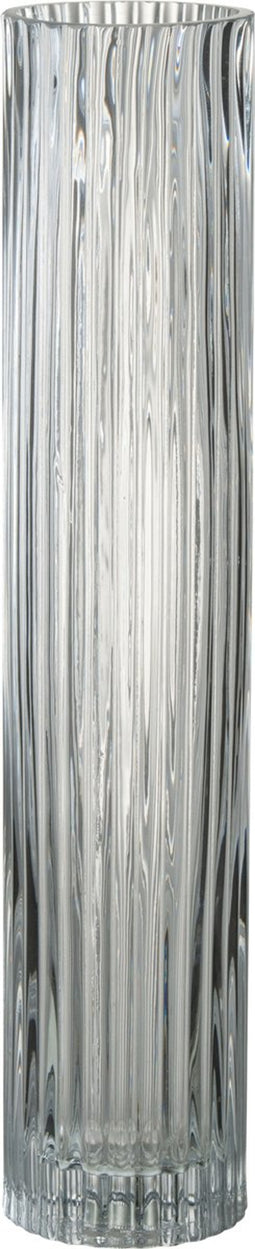 J-Line vaas Cylinder Lijnen - glas - transparant - large - 40 cm hoog
