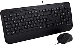 V7 CKU300 - USB Toetsenbord Muis Combo - Volledig formaat met palmsteun - Azerty FR