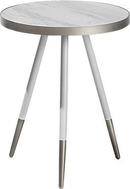 RAMONA - Bijzettafel - Wit/Zilver - MDF