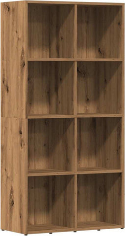 vidaXL - Boekenkast - 66x30x130 - cm - bewerkt - hout - artisanaal - eikenkleur