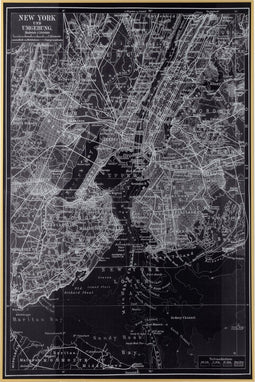 J-Line Wanddeco New York Glas/Aluminium Zwart