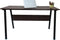 Computertafel bureau - industrieel vintage - 130 cm breed zwart metaal bruin hout