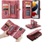 Caseme - vintage 2 in 1 portemonnee hoes - Geschikt voor iPhone 13 Pro - Rood