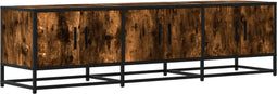 vidaXL - Tv-meubel - 150x35x41 - cm - bewerkt - hout - metaal - gerookt - eikenkleurig