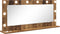 vidaXL - Make-up - Spiegel - met - LED - Licht - in - Oud - Hout - 100x45x18 - cm