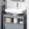 SoBuy FRG128-II-SG - Wastafelonderkast - 2 Schuifdeuren - Grijs 60x60x30cm