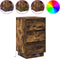 vidaXL - Nachtkastje - met - LED - Rook - eiken - 39x34,5x65 - cm - Geperst - Hout