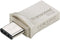 Transcend JetFlash 890 - USB-stick - USB 3.2 Gen 2 type-C - 64GB Grijs