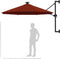 vidaXL - Wandparasol - met - metalen - paal - 300 - cm - terracottakleurig