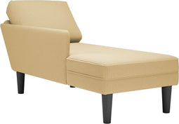 vidaXL - Chaise - longue - met - kussen - corduroy - stof - lichtgroen - grijs