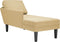 vidaXL - Chaise - longue - met - kussen - corduroy - stof - lichtgroen - grijs