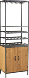 J-Line kast Wijnflessen + Glazen - metaal/hout - naturel