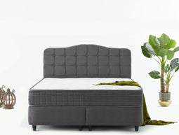 Dreamhouse Marrakech Opberg Boxspring Bed - 180x200 - VELVET ANTRACIET - Met veel Opbergruimte en Inclusief Hoofdbord.