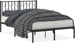 vidaXL - Bedframe - met - hoofdbord - metaal - zwart - 120x200 - cm