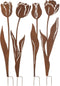 J-Line decoratie Tuin Bloemen - ijzer - roest - large - 4 stuks