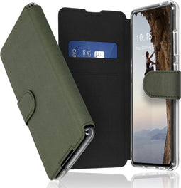 Accezz Hoesje Geschikt voor Samsung Galaxy S21 Hoesje Met Pasjeshouder - Accezz Xtreme Wallet Bookcase - Lichtgroen