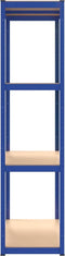 vidaXL - Opbergrek - 4-laags - 2 - st - staal - & - bewerkt - hout - blauw