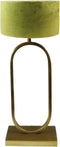 Ronde lampenkap - 25x25x18 - Olijfgroen/goud - Velvet