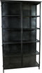 PTMD Vitrinekast Elina Glas Zwart Iron Frame 2-Deurs