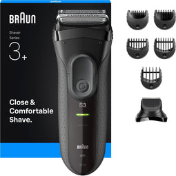 Braun 3000BT - Elektrisch scheerapparaat - 2 folie-scheerelementen 1 middentrimmer - Waterdicht