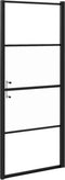 vidaXL - Douchedeur - halfmat - 91x195 - cm - gehard - glas - zwart