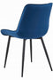 Stoel SOSA - Donkerblauw Velvet, Zwarte Metalen Poten, Modern Design en Uitstekend Zitcomfort voor Woonkamer, Slaapkamer, Eetkamer of Kantoor, Max. 120 kg