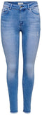 ONLY ONLBLUSH LIFE MID SK AK RAW REA4347 Dames Jeans - Skinny ankle - Geruwde randen - Maat W26 X L34