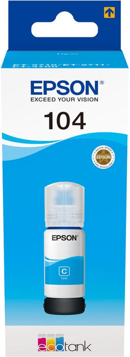 Epson EcoTank 104 - Ink Refill Kit - 7500 Pagina's - Cyaan