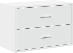vidaXL - Kast - met - 2 - lades - 60x31x40 - cm - bewerkt - hout - wit