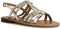 GEOX D SOZY S - Platte sandalen - Metallic leer met gekruiste bandjes - Goud - Maat 39
