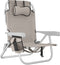 tectake® Strandstoel Coral - Opvouwbare Campingstoel - 5-voudig Verstelbare Rugleuning - Beige