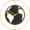 J-Line klok Wereldkaart Gaten klok - metaal - goud/zwart - small - Ø 60 cm