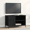 vidaXL - TV-kast - Zwart - Eiken - 80x40x50 - cm - Geengineerd - Hout - en - Staal